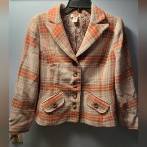 Sundance Plaid Wool Blazer Jacket Size 4